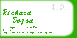 richard dozsa business card